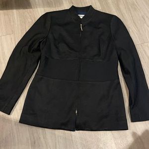 Worth petites padded shoulder zip down dressy jacket